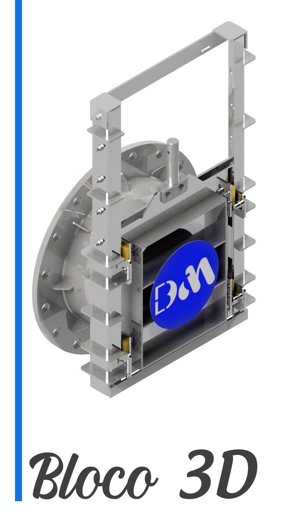 bloco 3D comporta de parede flangeada para download