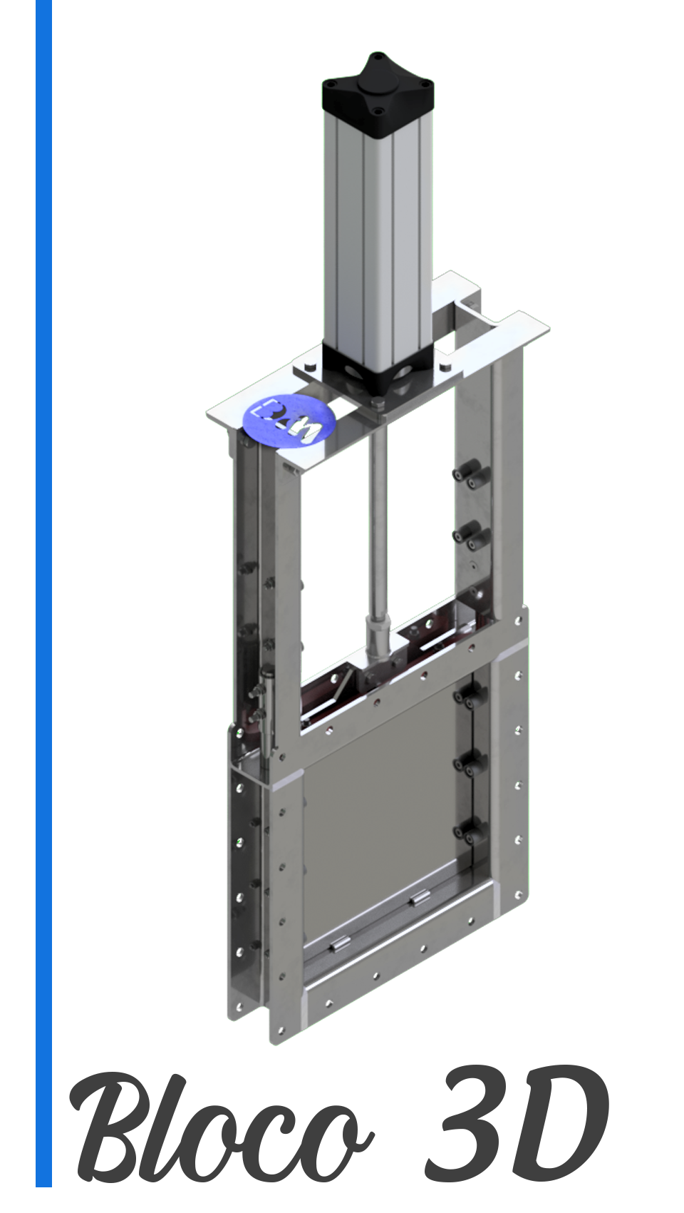 bloco 3D válvula guilhotina para download gratuito