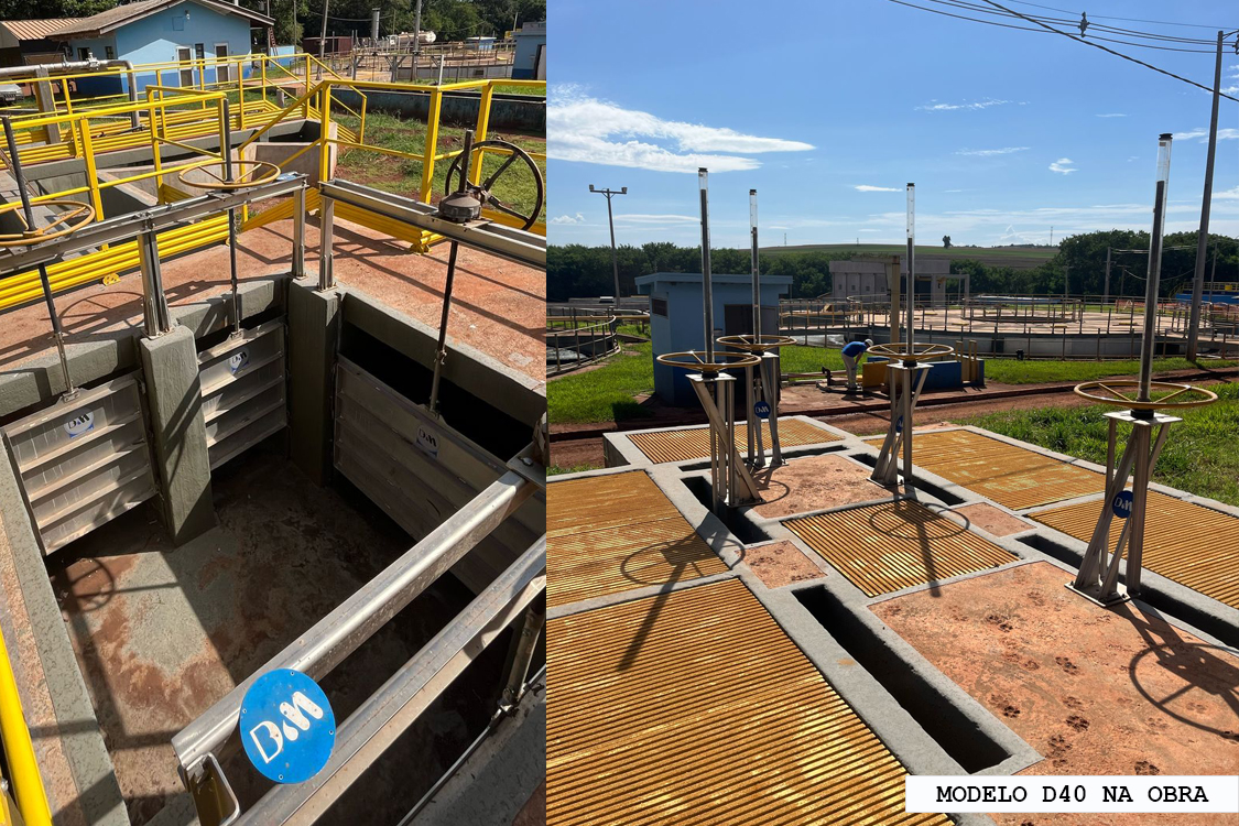 comporta de parede para saneamento, fabricação Dim Engenharia